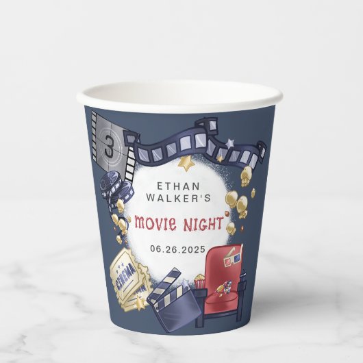 Budget Film Nacht Kinderen Verjaardag Papieren Bekers (Voorkant)