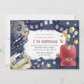 Budget Film Nacht Kinderen Verjaardag Uitnodiging (Voorkant)