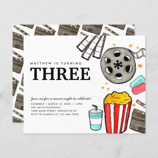 Budget Film Night Cinema Watch Party Kind Verjaard (Voorkant / Achterkant)