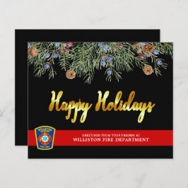 Budget Fire Department Thin Red Line Holiday Kaart