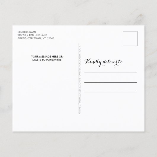 Budget Firefighter Merry kerstBriefkaart (Achterkant)