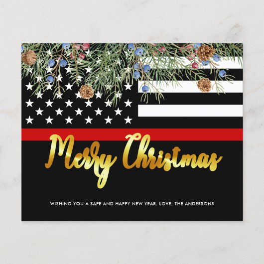 Budget Firefighter Merry kerstBriefkaart (Voorkant)