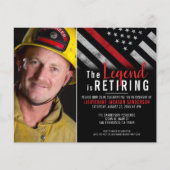 Budget Firefighter Photo Retirement Uitnodiging (Voorkant)