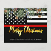 Budget Firefighter Vlag Kerstmis Kaart (Voorkant)