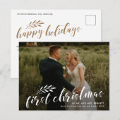 Budget First Kerstbruiloft Foto Feestdagenkaart (Voorkant / Achterkant)