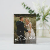 Budget First Kerstbruiloft Photo Holiday Kaart (Staand voorkant)