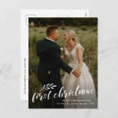 Budget First Kerstbruiloft Photo Holiday Kaart (Voorkant / Achterkant)