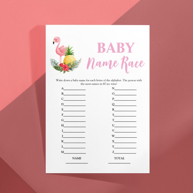 Budget Flamingo Baby Naam Race Baby shower Spel (Creator heeft geüpload)