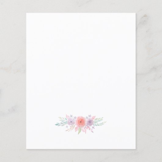 Budget Floral Animal Baby Sprinkle Uitnodiging (Achterkant)