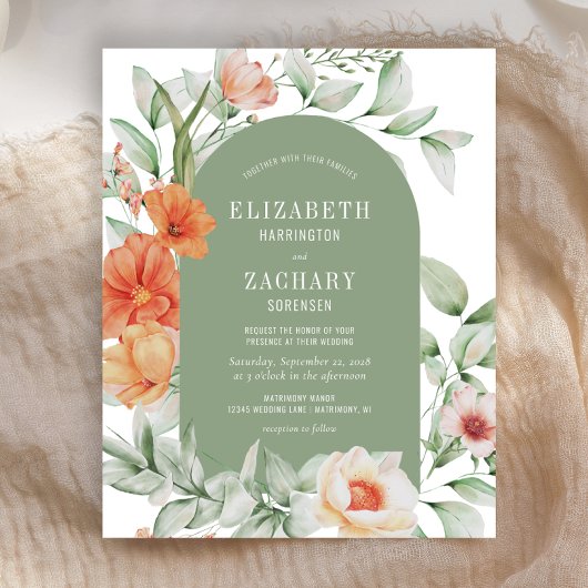 Budget Floral Arch Sage Peach Weddenschap