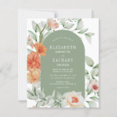 Budget Floral Arch Sage Peach Weddenschap (Voorkant)