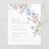 Budget Floral Baby in Bloom Shower Invitation (Voorkant)