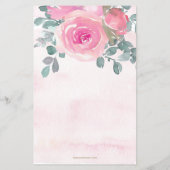 Budget Floral Baby in de uitnodiging van het Baby  (Achterkant)