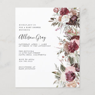 Budget Floral Baby shower Invitation Flyer