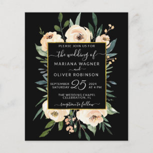 Budget Floral Beige Gold Black Weduwen