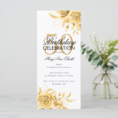 Budget Floral Birthday Party Elegant Gold (Staand voorkant)