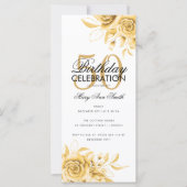 Budget Floral Birthday Party Elegant Gold (Voorkant)