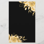 Budget Floral Birthday Party Elegant Gold & Black Flyer (Achterkant)