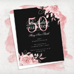 Budget Floral Birthday Party Roos Gold & Black<br><div class="desc">Elegant 'Birthday Party Program' met Floral Arrangement in Roos Gold & Black met aangepaste tekst.</div>