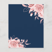 Budget Floral Birthday Party Roos Gold & Navy (Achterkant)