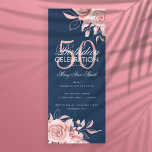 Budget Floral Birthday Party Roos Gold Navy<br><div class="desc">Elegant 'Birthday Party Program' met Floral Arrangement in Roos Gold & Navy met aangepaste tekst.</div>
