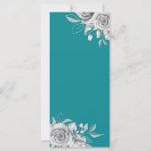 Budget Floral Birthday Party Silver Blauwgroen (Achterkant)