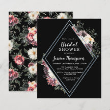 Budget Floral Black Bridal Shower