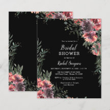 Budget Floral Black Pink Bridal Shower