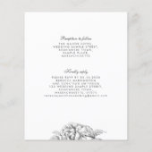 Budget Floral Black White Wedding Invite (Achterkant)