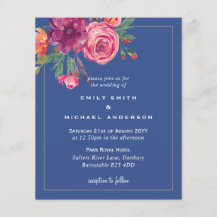 Budget Floral Blue Burgundy Pink Oranje Weddenscha