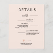 Budget Floral Blush Pink Wedding All in One Invite (Achterkant)