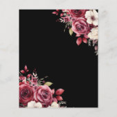 Budget Floral Bourgondië Prinses Quinceanera Flyer (Achterkant)