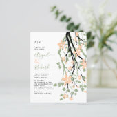 BUDGET Floral branch, QR code bruiloft uitnodiging (Staand voorkant)