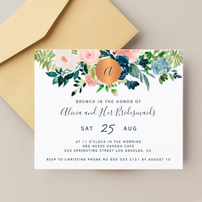 Budget floral bridesmaids brunch uitnodiging (Creator heeft geüpload)