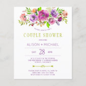 Budget floral bruiloft-doudeuitnodiging (Voorkant)