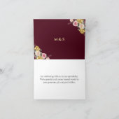 Budget Floral Burgundy Gold Eucalyptus Dank u wel Bedankkaart (Binnen)