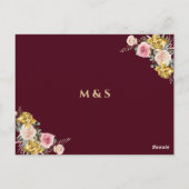 Budget Floral Burgundy Gold Eucalyptus Dank u wel Briefkaart (Achterkant)