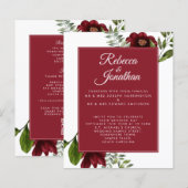 Budget Floral Burgundy Red Wedding (Voorkant / Achterkant)