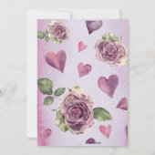 Budget Floral Burgundy Waterverf Elegant Wedding Kaart (Achterkant)