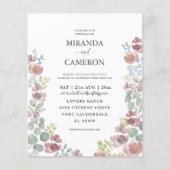 Budget Floral Burnt Oranje Weddenschap (Voorkant)