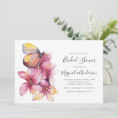 Budget Floral Butterfly Bridal Shower Kaart (Staand voorkant)