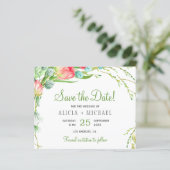 Budget floral chic script foto's bruiloft op datum (Staand voorkant)