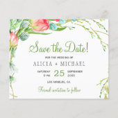 Budget floral chic script foto's bruiloft op datum (Voorkant)
