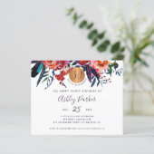 Budget floral chic, uitnodiging voor 30e verjaarda (Staand voorkant)