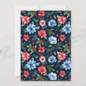 Budget Floral Christmas Plaid 3 Photo Holiday Card Feestdagenkaart (Achterkant)