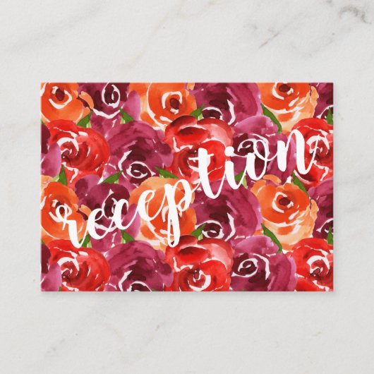 Budget Floral Collage Wedding Reception Informatiekaartje (Voorkant)