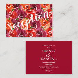 Budget Floral Collage Wedding Reception Informatiekaartje