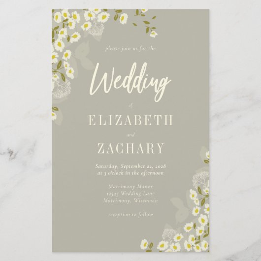 Budget Floral Cream Beige Wedding (Voorkant)