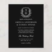 Budget Floral Crest Monogram Huwelijk QR Code (Voorkant)