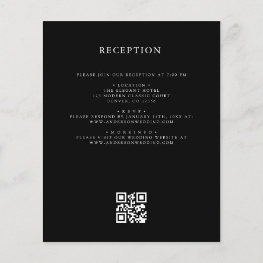 Budget Floral Crest Monogram Huwelijk QR Code Flyer (Achterkant)